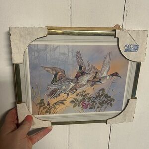 Gold Framed “Ducks in Flight” Art Print by Annie Muller